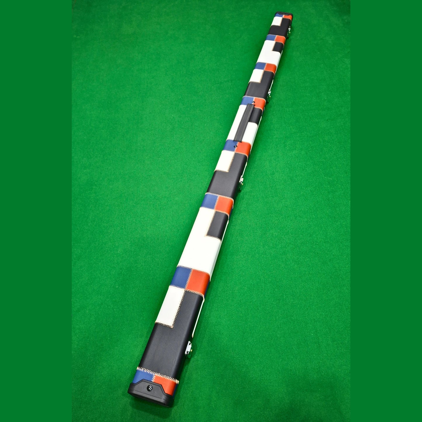 Leather 1pc Cue Case With Lock - Block Pattern